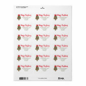 Christmas mistletoe red bow etiket (Full Sheet)