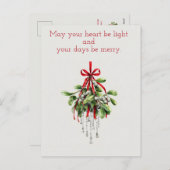 Christmas Mistletoe, watercolor Christmas  Feestdagenkaart (Voorkant / Achterkant)