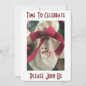 CHRISTMAS MITTEN SNOWMAN PARTY INVITATION KAART (Voorkant)