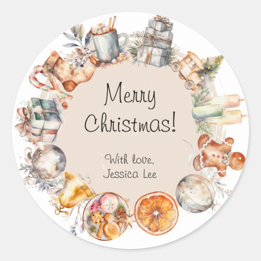 Christmas Mix Element Gift Sticker (Voorkant)
