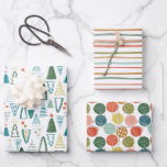 Christmas Mix Watercolor Wrapping Paper Sheets<br><div class="desc">Een speels eigentijdse mix van kerstschilderkunst maakt deze waterverf een mooie manier om dit jaar cadeaus uit te pakken. Met handgeschilderde kerstbomen,  strepen en ornamenten! Een mooie aanvulling op onder je kerstboom. Origineel kunstwerk en ontwerp door Annie Montgomery Design</div>