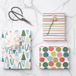 Christmas Mix Watercolor Wrapping Paper Sheets