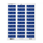 Christmas Modern Blue Snowflake Address Etiket (Full Sheet)