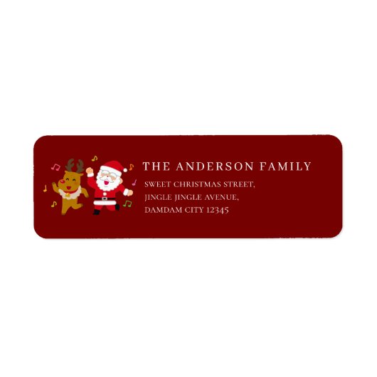Christmas Modern Funny Simple Return Address Etiket (Voorkant)