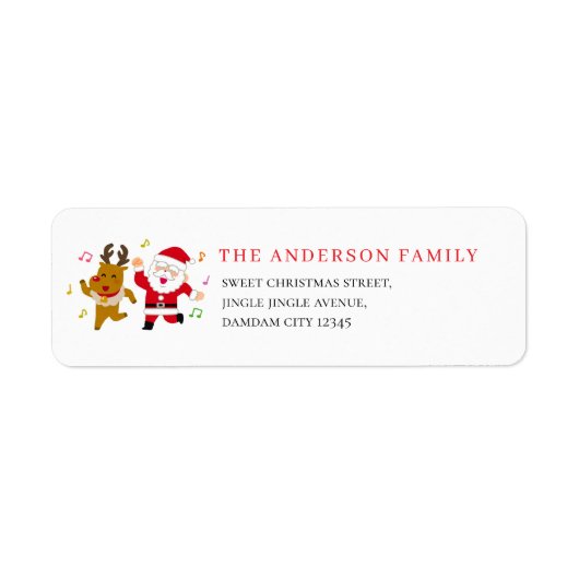 Christmas Modern Funny Simple Return Address Etiket (Voorkant)