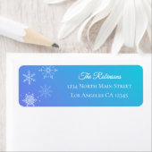 Christmas Modern Purple Blue Snowflake Address Etiket (Insitu)