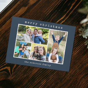 Christmas Modern Typewriter 4 Fotocollage Feestdagenkaart