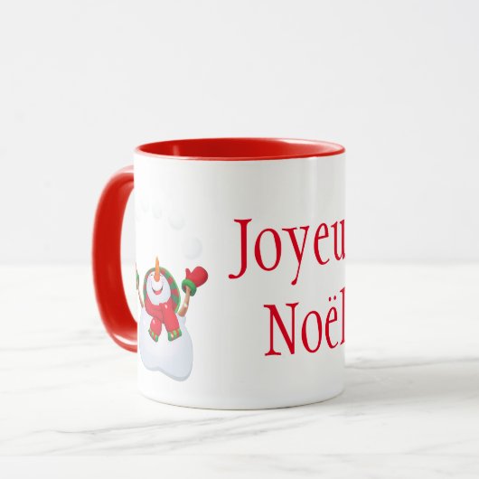 Christmas Mok-Snowman-Joyeux Noel/Vrolijk Kerstfee Mok (Voorkant links)