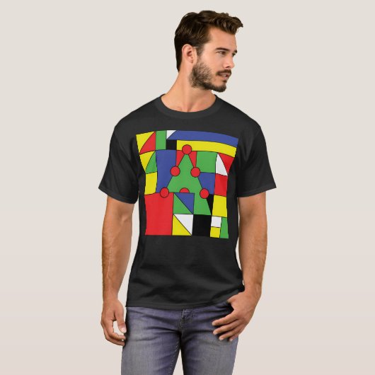 Christmas Mondrian T-shirt (Voorkant volledig)