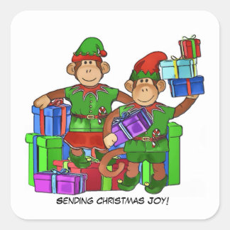 Christmas Monkey-Elf sticker