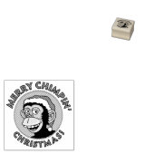 Christmas Monkey Wood Art Stamp Rubberstempel (Gestempeld)