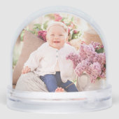 Christmas Monogram Custom Baby Photo Holiday Sneeuwbol (Achterkant)