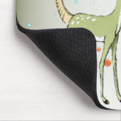 Christmas Monogram Green Deers Holidays Cute Muismat (Hoek)