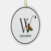 Christmas Monogram Letter W Personalized Keramisch Ornament (Rechts)