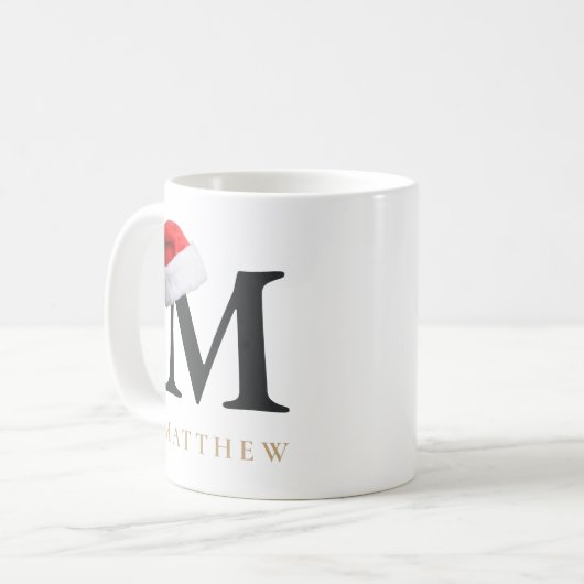 Christmas Monogram Mug Koffiemok (Voorkant links)
