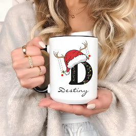 Christmas Monogram Personalized Cup for Friends Mok