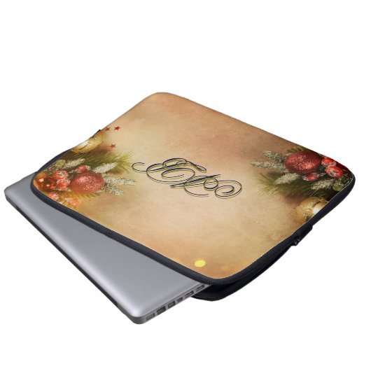 Christmas Monogram Sleeve | Holiday Laptop Case (Voorkant onderkant)