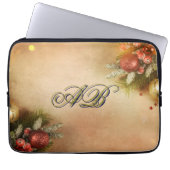 Christmas Monogram Sleeve | Holiday Laptop Case (Voorkant)