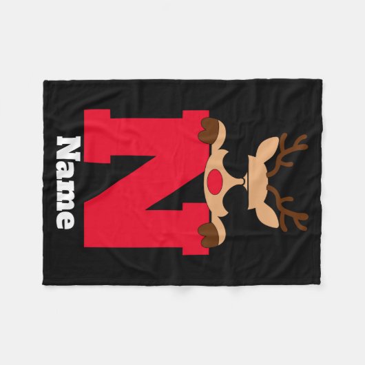 Christmas Monogram With Name Cool Pajama  Fleece Deken (Voorkant (Horizontaal))