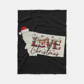 Christmas Montana Xmas State Map Montana Christmas Fleece Deken (Voorkant)