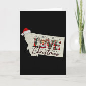 Christmas Montana Xmas State Map Montana Christmas Kaart (Voorkant)