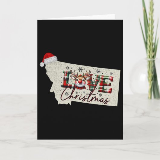 Christmas Montana Xmas State Map Montana Christmas Kaart (Voorkant)