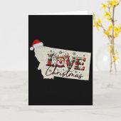 Christmas Montana Xmas State Map Montana Christmas Kaart (Gele Bloem)