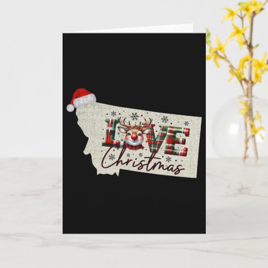 Christmas Montana Xmas State Map Montana Christmas Kaart (Gele Bloem)