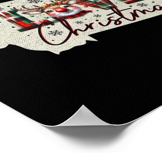 Christmas Montana Xmas State Map Montana Christmas Poster (Hoek)