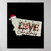 Christmas Montana Xmas State Map Montana Christmas Poster (Voorkant)