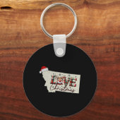Christmas Montana Xmas State Map Montana Christmas Sleutelhanger (Voorkant)