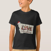 Christmas Montana Xmas State Map Montana Christmas T-shirt (Voorkant)