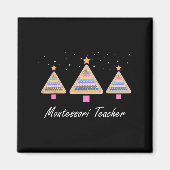Christmas Montessori Teacher Xmas Tree Teaching Sc Magneet (Voorkant)
