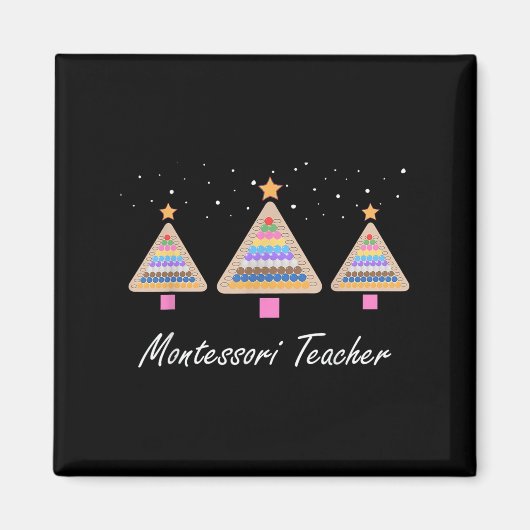 Christmas Montessori Teacher Xmas Tree Teaching Sc Magneet (Voorkant)