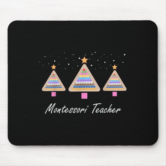Christmas Montessori Teacher Xmas Tree Teaching Sc Muismat (Voorkant)