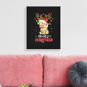 Christmas Mooey Merry Xmas Highland Cow Matching F Canvas Afdruk (Insitu (Woonkamer))