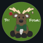 Christmas Moose Gift Label<br><div class="desc">Customizable</div>