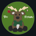 Christmas Moose Gift Label<br><div class="desc">Customizable</div>