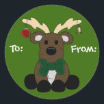 Christmas Moose Gift Label<br><div class="desc">Customizable</div>