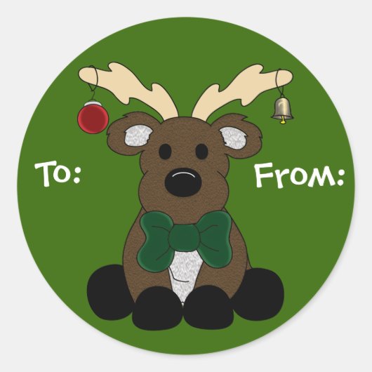 Christmas Moose Gift Label (Voorkant)