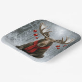 Christmas Moose In a Snowy Forest Papieren Bordje (Gebogen)