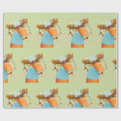 Christmas Moose Lights Funny Humor Animal Art Cadeaupapier (Vlak)