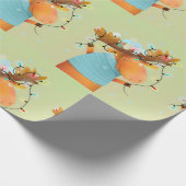 Christmas Moose Lights Funny Humor Animal Art Cadeaupapier (Hoek)