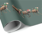 Christmas Moose Lover Reindeer Xmas Lights Holiday Cadeaupapier (Rol Hoek)
