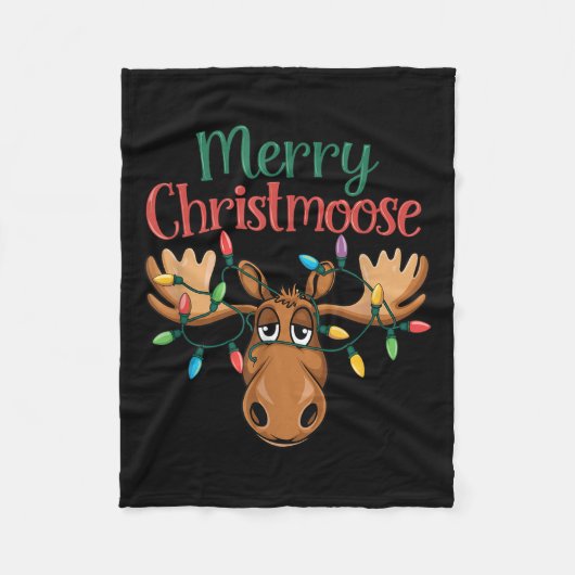Christmas Moose Merry Christmoose Men Women  Fleece Deken (Voorkant)