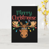Christmas Moose Merry Christmoose Men Women  Kaart (Gele Bloem)
