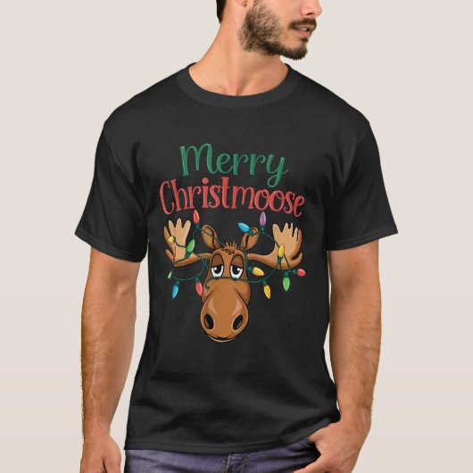 Christmas Moose Merry Christmoose Men Women  T-shirt (Voorkant)