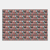 Christmas Moose Patchwork Plaid Inpakpapier Vel (Voorkant 2)