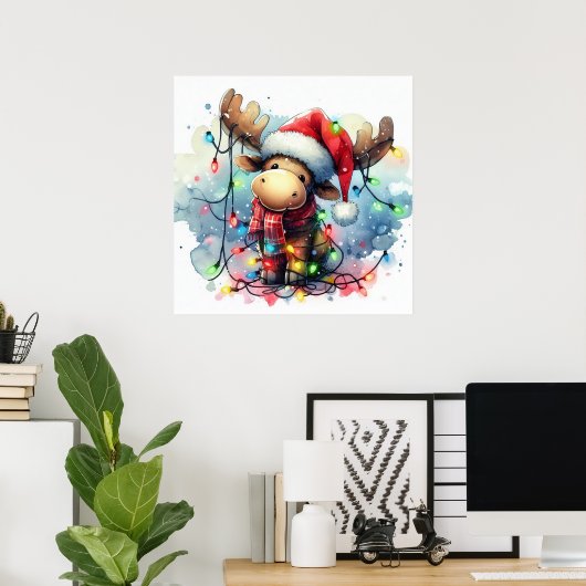Christmas Moose Poster (Thuiskantoor)