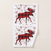 Christmas Moose rode plaids sneeuwvlokken Bad Handdoek (Handdoek)